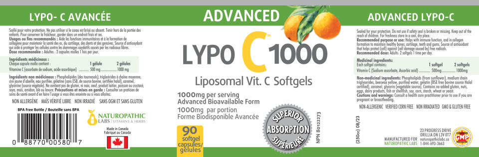 Lypo-C 1000 (Liposomal Vit. C) - 90 Softgels