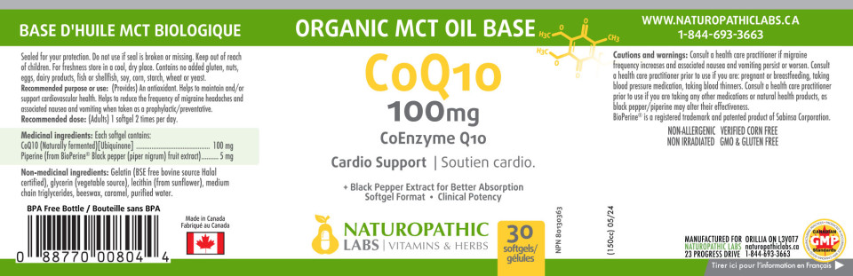 Active CoQ10 100mg (+Org. MCT Oil Base & Black Pepper) - 30 Softgels