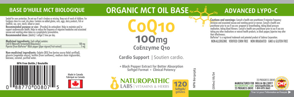 Active CoQ10 100mg (+Org. MCT Oil Base & Black Pepper) - 120 + 30 Softgels FREE