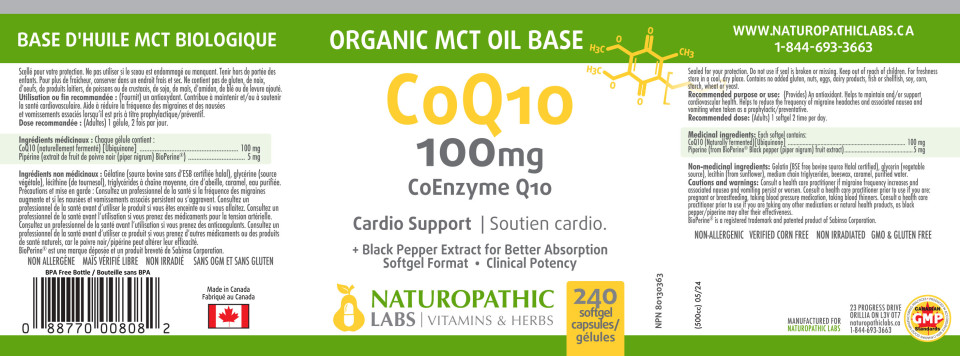 Active CoQ10 100mg (+Org. MCT Oil Base & Black Pepper) - 240 + 45 Softgels FREE
