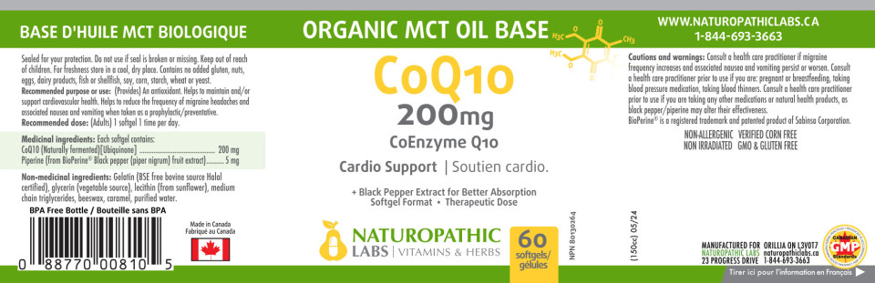 Active CoQ10 200mg (+Org. MCT Oil Base & Black Pepper) - 60 Softgels + BONUS 