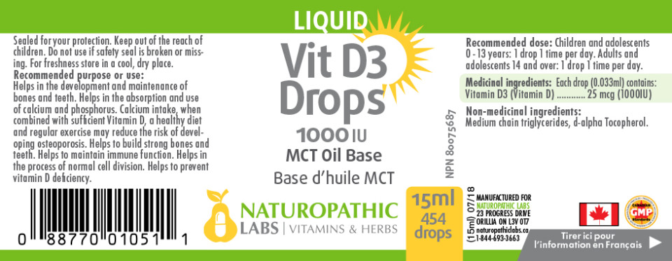 Vitamin D Drops 1,000iu (MCT Oil Base) - 15 + 15ml FREE
