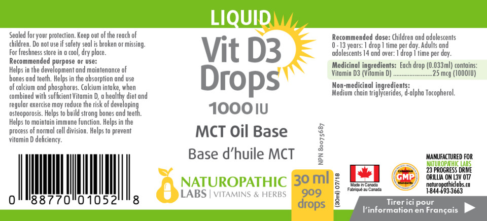 Vitamin D Drops 1,000iu (MCT Oil Base) - 30 + 15ml FREE
