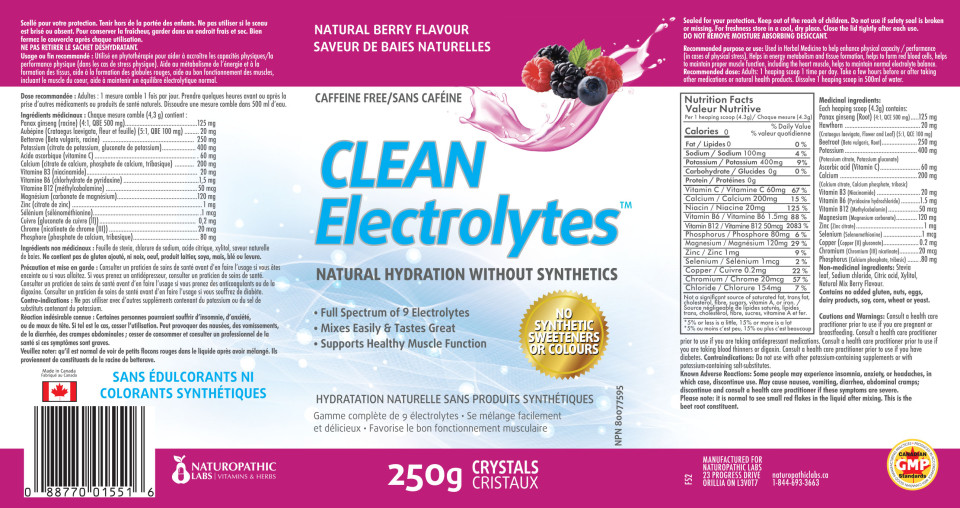 Clean Electrolytes (Natural Berry / No Synthetics) - 250 + 100g FREE