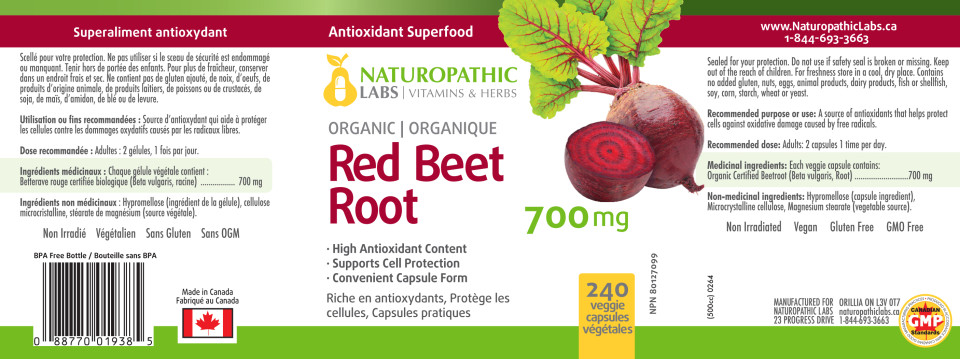 Red Beet Root 700mg (Organic) - 240 + 60 V-Caps FREE