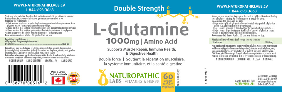 L-Glutamine 1,000mg - 60 V-Caps