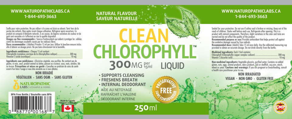 Clean Chlorophyll 300mg (Preservative Free) - 250ml + BONUS