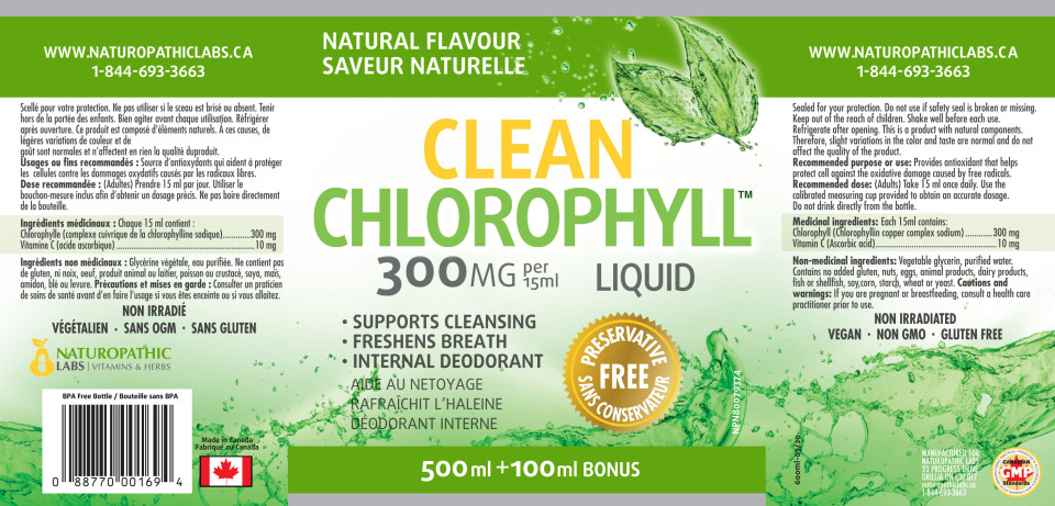 Clean Chlorophyll 300mg (Preservative Free) - 600 + 250ml FREE