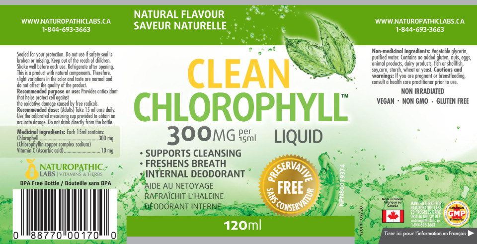Clean Chlorophyll 300mg (Preservative Free) - 120ml