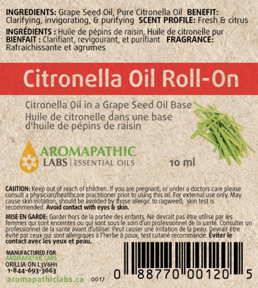 Citronella Oil (Roll-On) - 10 + 10ml FREE