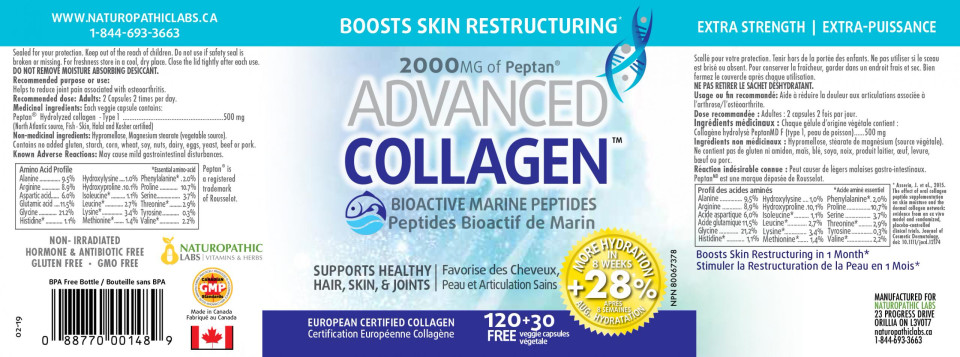 Advanced Collagen (Marine Source) 500mg - 150 V-Caps + BONUS