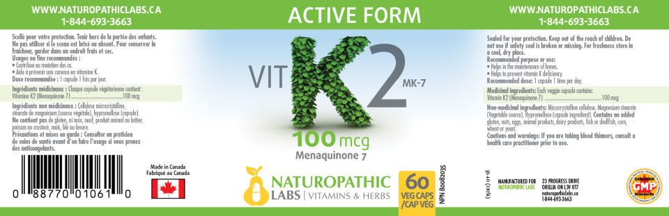Vitamin K2 100mcg - 60 V-Caps