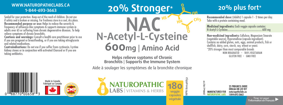 NAC (N-Acetyl-Cysteine) 600mg - 180 + 90 Caps FREE
