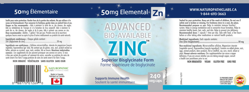 Zinc Bisglycinate 50mg - 240 + 60 V-Caps FREE