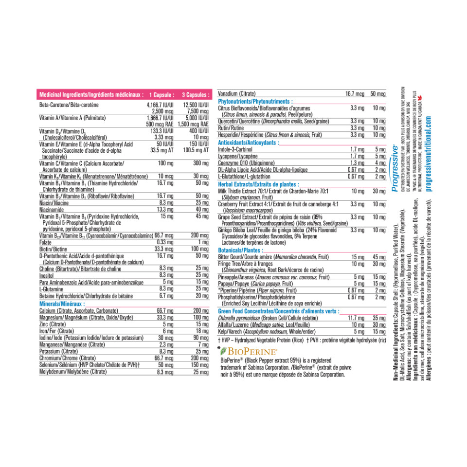 Progressive Active Women's Multi - 120 + 60 V-Caps FREE
