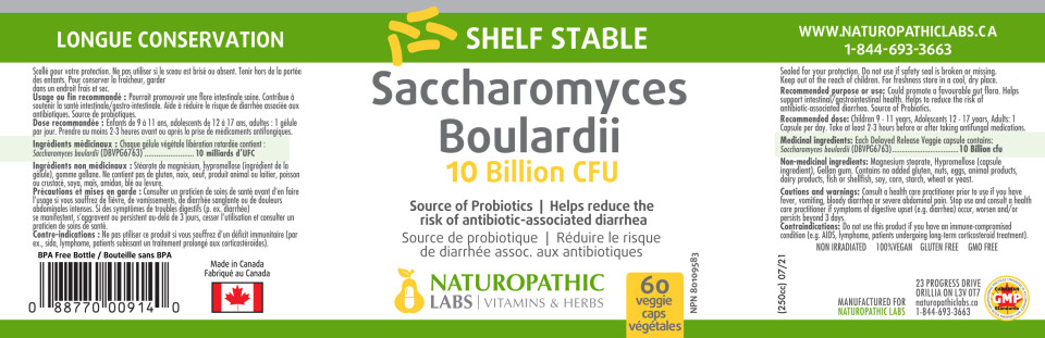 Saccharomyces Boulardii 10 Billion CFU (Heat Stable) - 30 V-Caps
