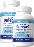 Clean Omega-3 (Wild Source) 572mg EPA / 429mg DHA - 120 + 50 Softgels FREE