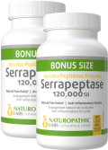 Serrapeptase 120,000SU (Enteric Coated) - 120 + 120 V-Caps FREE