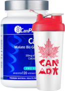 CanPrev Calcium Malate Bis-Glycinate 200 - 120 V-Caps + BONUS