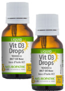Naturopathic Labs Vitamin D Drops 1,000iu (MCT Oil Base) - 15 + 15ml FREE