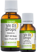 Naturopathic Labs Vitamin D Drops 1,000iu (MCT Oil Base) - 30 + 15ml FREE