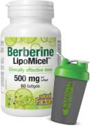 Natural Factors Berberine LipoMicel 500mg - 60 Softgels + BONUS