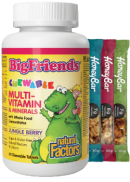Natural Factors Big Friends Chewable Multi-Vitamin & Minerals (Jungle Berry) - 60 Chew Tabs + BONUS