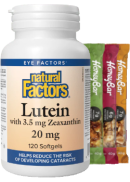 Natural Factors Lutein 20mg - 120 Softgels + BONUS