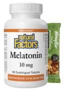 Natural Factors Melatonin 10mg - 90 Sublingual Tabs + BONUS