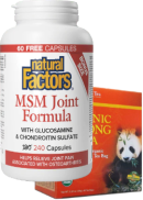 Natural Factors MSM Joint Formula - 240 Caps + BONUS