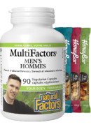 Natural Factors MultiFactors Men's Multivitamin - 90 V-Caps + BONUS