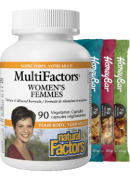 Natural Factors MultiFactors Women's Multivitamin - 90 V-Caps + BONUS
