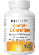 Natural Factors Regenerlife Acetyl-L-Carnitine 500mg - 120 V-Caps