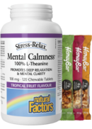 Natural Factors Stress-Relax Mental Calmness - 120 Chew Tabs + BONUS