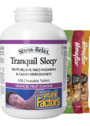 Natural Factors Stress-Relax Tranquil Sleep - 120 Chew Tabs + BONUS