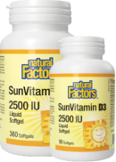 Natural Factors SunVitamin D3 2,500iu - 360 + 90 Softgels FREE