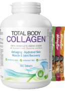 Natural Factors Total Body Collagen - 180 Tabs + BONUS