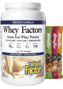 Natural Factors Whey Factors Protein (Vanilla) - 1kg + BONUS