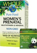 Natural Factors Whole Earth & Sea Pure Food Women's Prenatal Multivitamins - 60 Tabs + BONUS