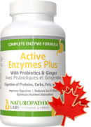 Naturopathic Labs Active Multi Enzymes Plus (With Probiotics & Ginger) - 240 V-Caps + BONUS