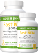 Naturopathic Labs Fast NEM 500mg (Natural Eggshell Membrane) - 120 V-Caps + BONUS