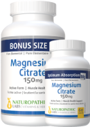 Naturopathic Labs Magnesium Citrate 150mg - 180 + 60 Caps FREE