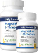 Naturopathic Labs Magnesium L-Threonate 200mg (Daily Dose) - 120 + 60 V-Caps FREE