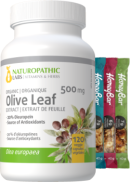 Naturopathic Labs Olive Leaf Extract 500mg (Organic / 20% Oleuropein) - 120 V-Caps + BONUS