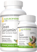 Naturopathic Labs Organic Clean Curcumin (Whole Turmeric Root) 500mg - 240 + 60 V-Caps FREE