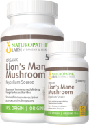 Naturopathic Labs Lion's Mane Mushroom (Organic) 500mg - 120 V-Caps + BONUS