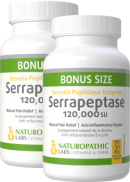 Naturopathic Labs Serrapeptase 120,000SU (Enteric Coated) - 120 + 120 V-Caps FREE
