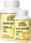 Natural Factors SunVitamin D3 2,500iu - 500 + 90 Softgels