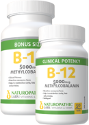 Naturopathic Labs B-12 Methylcobalamin 5,000mcg Sublingual - 120 + 50 Lozenges FREE