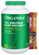 Organika Full Spectrum Plant Enzymes 500mg - 260 V-Caps + BONUS